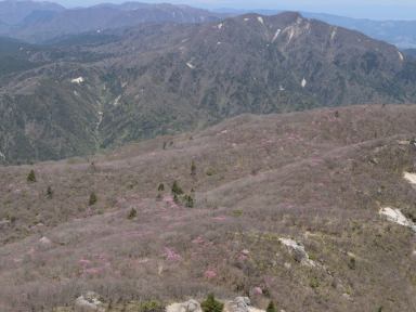 写真7 国見岳北面の県境尾根 写真7 国見岳北面の県境尾根