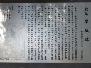 写真1 峯城跡の案内板